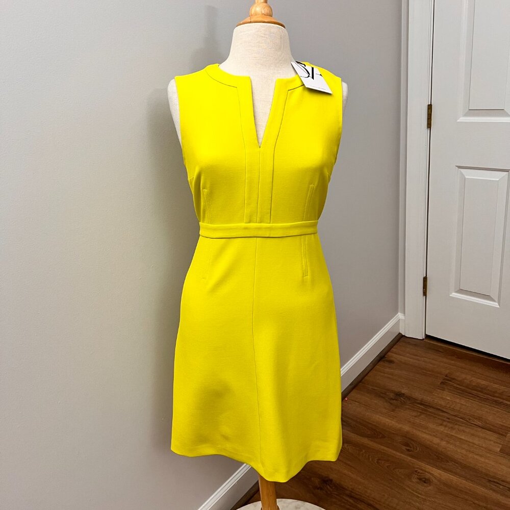 NEW Diane Von Furstenberg Yellow Chartreuse Sleeveless Dress Size 4